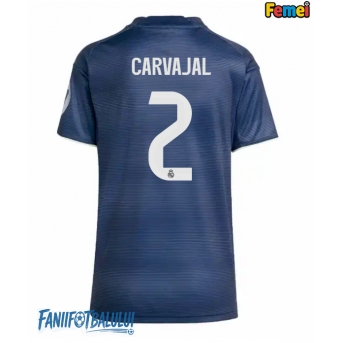 Real Madrid Daniel Carvajal #2 Tricou Fotbal Replică 2025-26 Femei Deplasare
